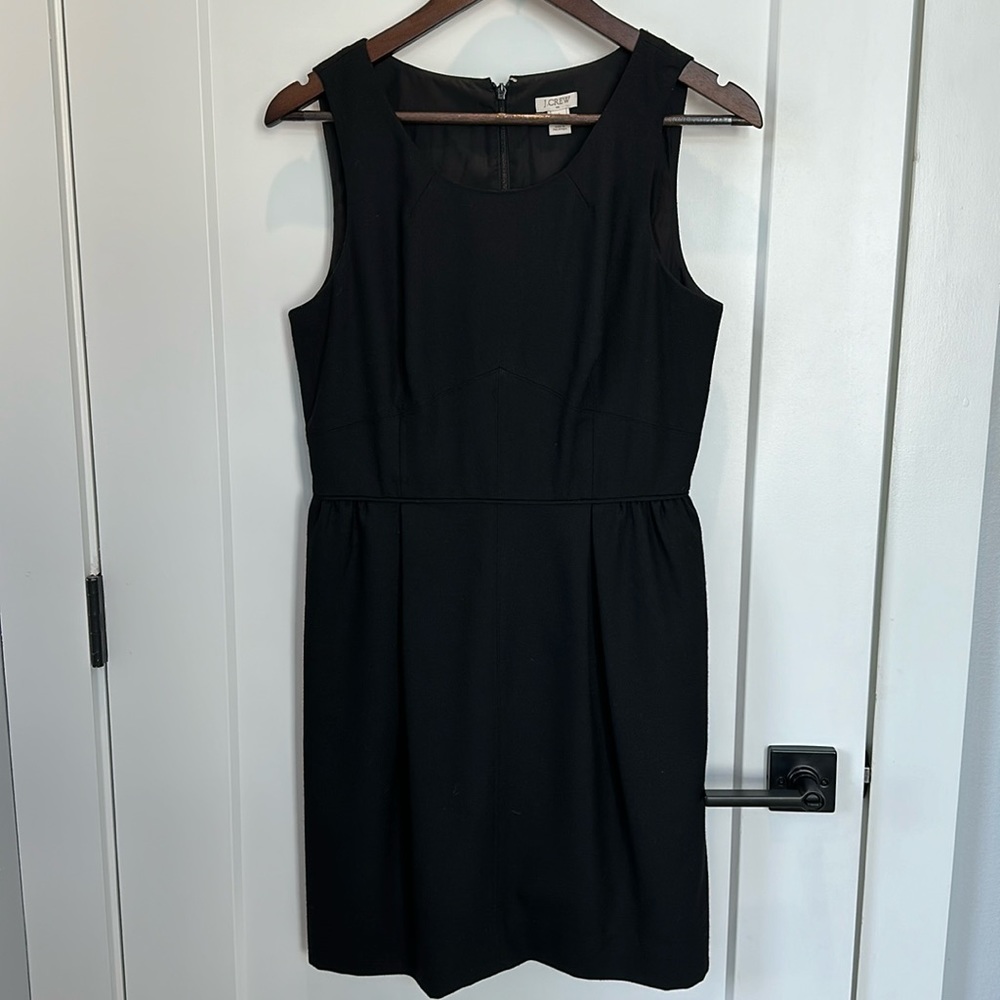 J.Crew Black Wool Suiting Shift Dress - Small 6